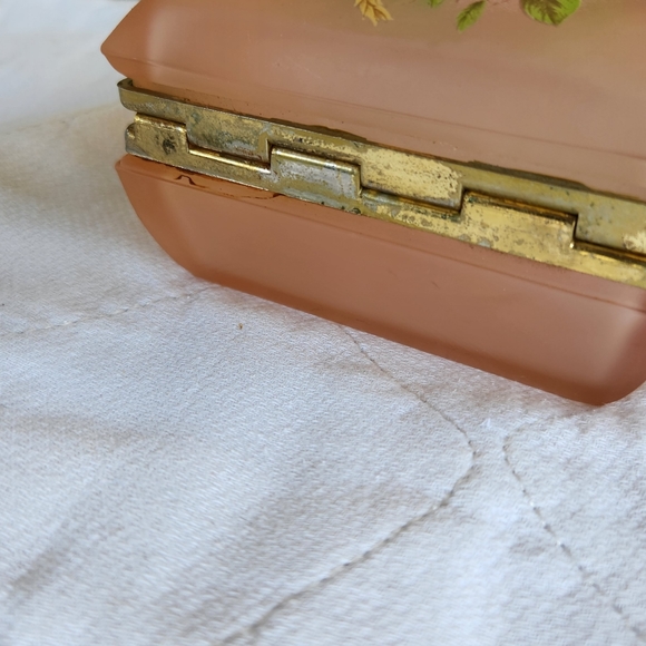 Antique Rare Pink Glass Trinket Box - Picture 3 of 4